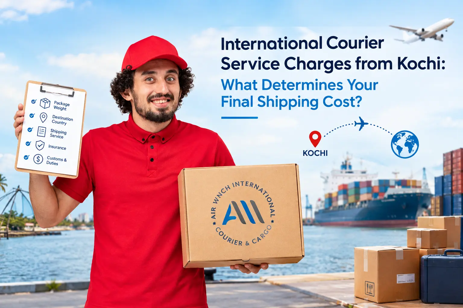 International courier service charges from Kochi and shipping cost factors